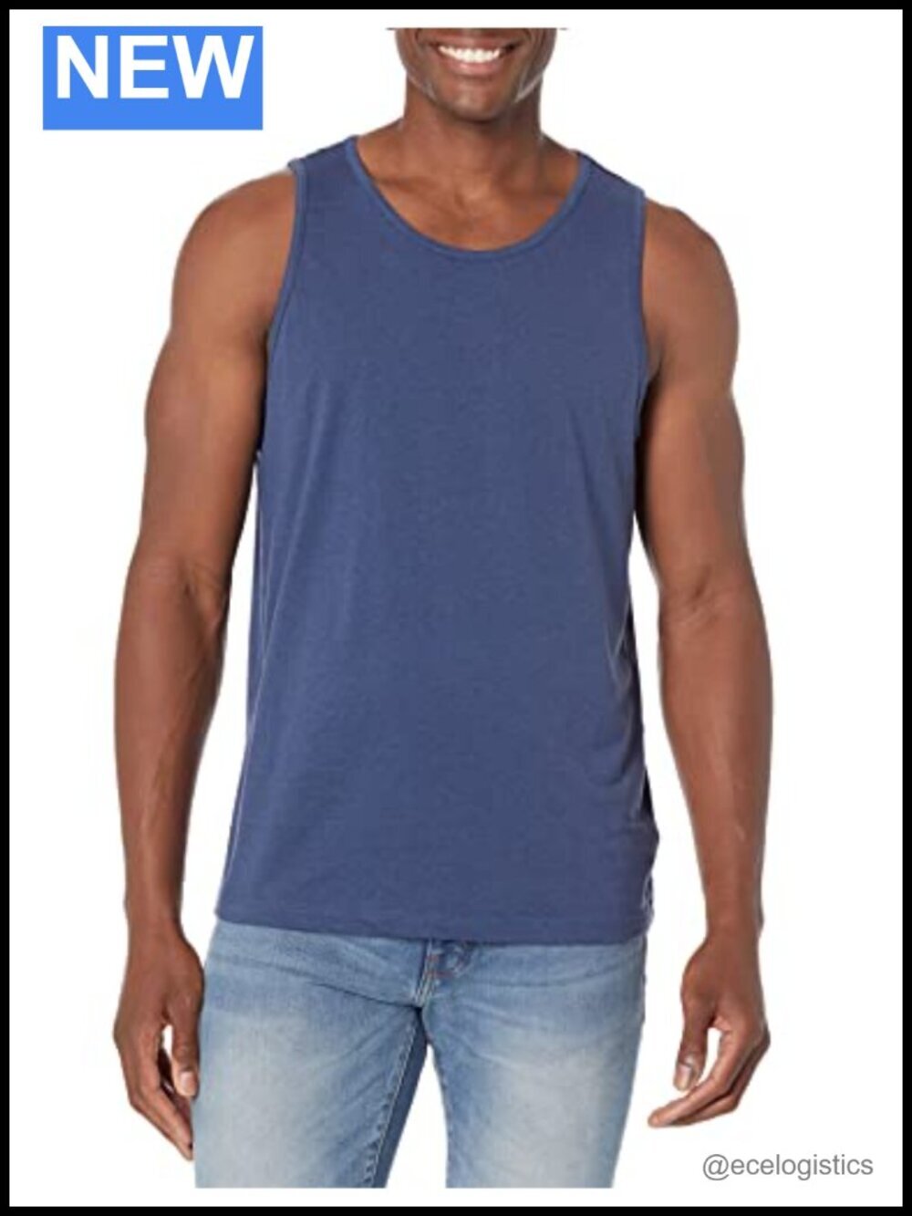Men's Regular-Fit Sleeveless Tank Top Lightweight Cotton Jersey